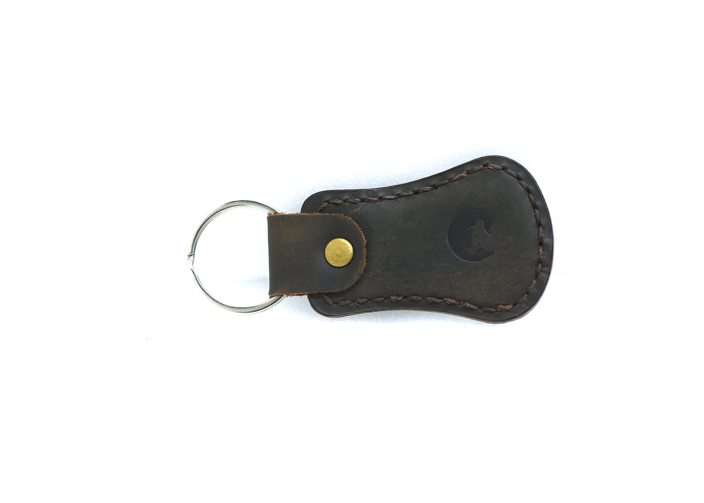 Black leather keyring |guitar shaped|