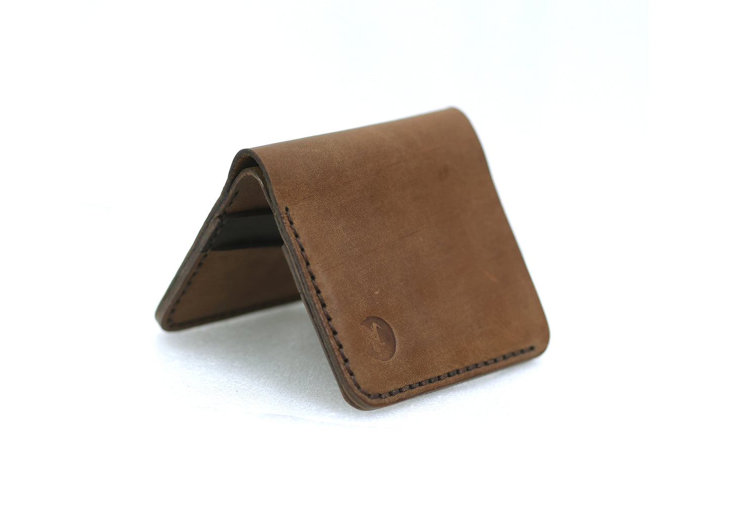 Brown leather cardholder wallet