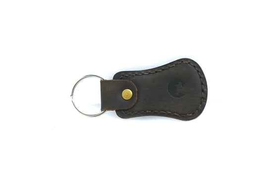 Black leather keyring |guitar shaped|