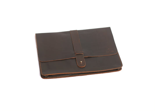 Laptop Leather Sleeve with Stud |dark Maroon|