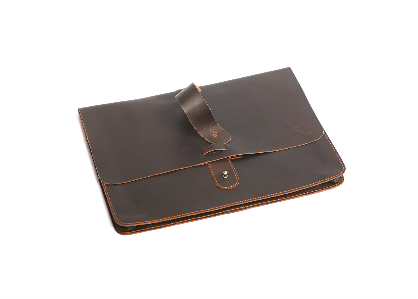 Laptop Leather Sleeve with Stud |dark Maroon|