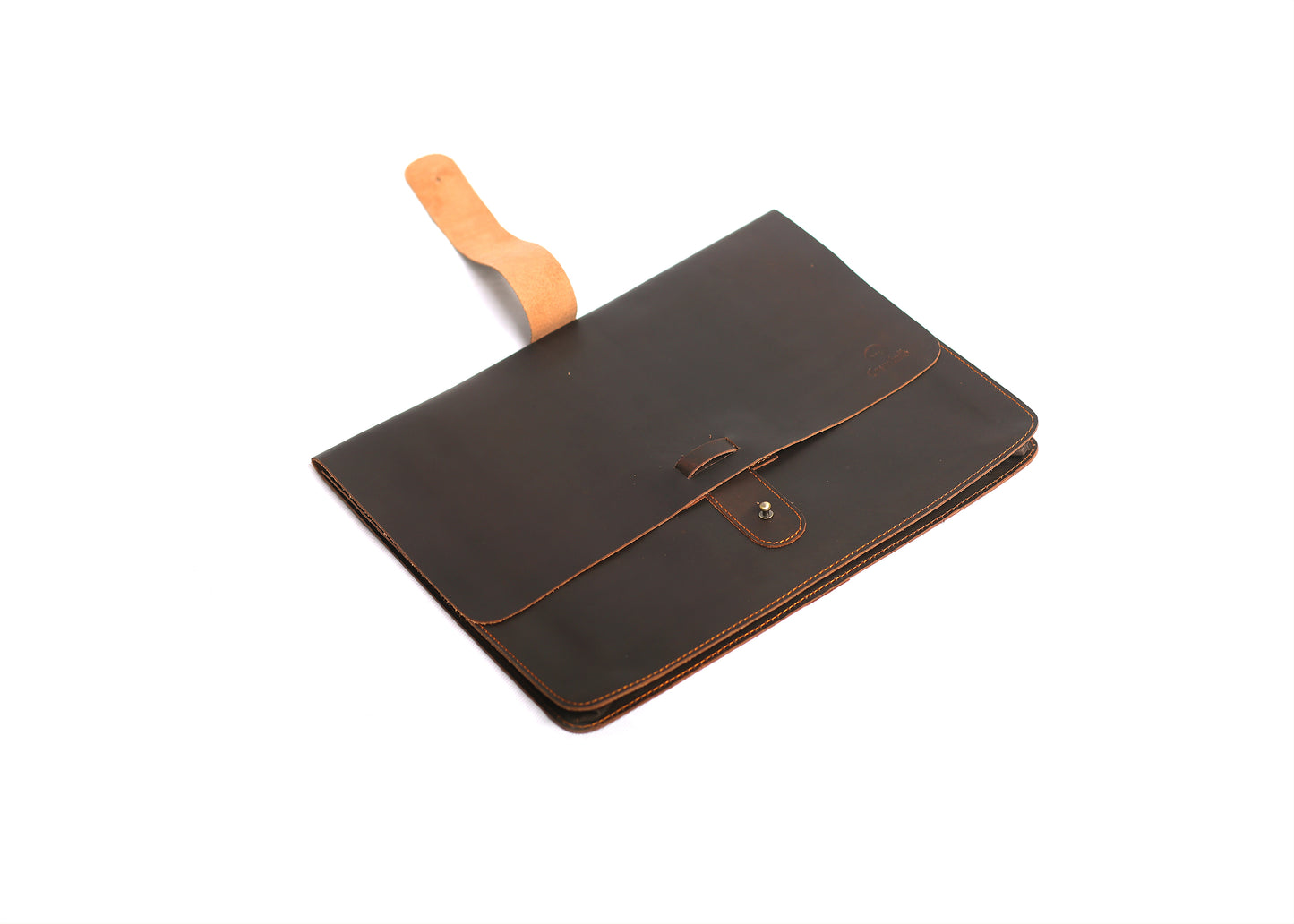 Laptop Leather Sleeve with Stud |dark Maroon|
